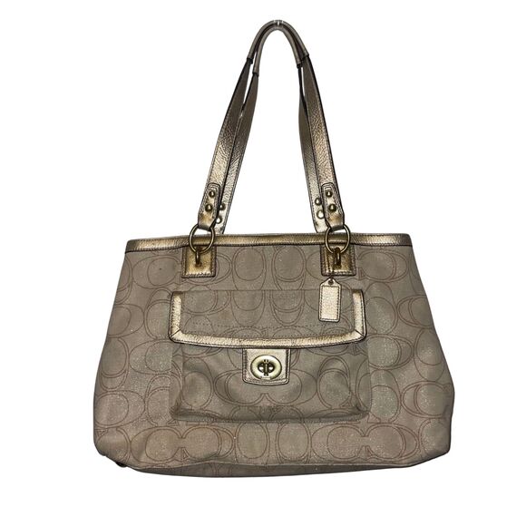 Coach Penelope Signature Glitter Tote - Picture 1 of 14